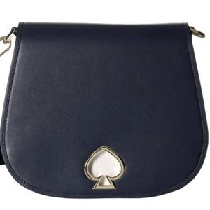 Kate Spade Navy & White Crossbody saddle Bag